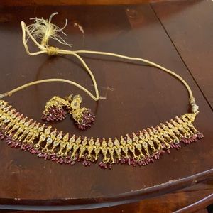 24kt goldplate chocker with matching earrings